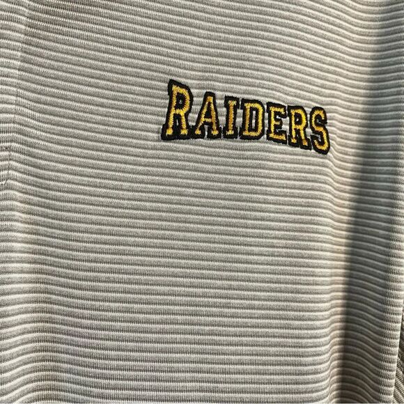 Russell Raiders Light Gray And White Stripe‎ Polo Size Medium - Picture 4 of 10